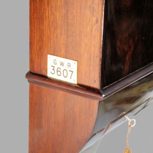 A GREAT WESTERN RAILWAY DROPDIAL FUSEE WALL CLOCK MAHOGANY CASE AND NUMBERED 3607CIRCA 1870 - ADDITIONAL PHOTO 4