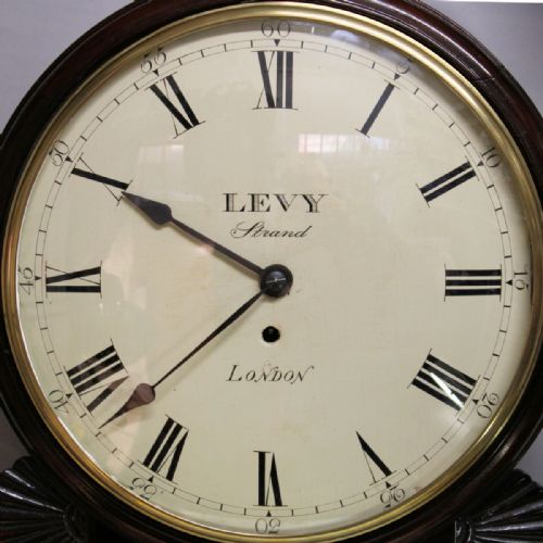 A FINE ENGLISH FUSEE DROPDIAL WALL CLOCK WITH A WOODEN DIAL REGENCY PERIODCIRCA 1820 - ADDITIONAL PHOTO 2