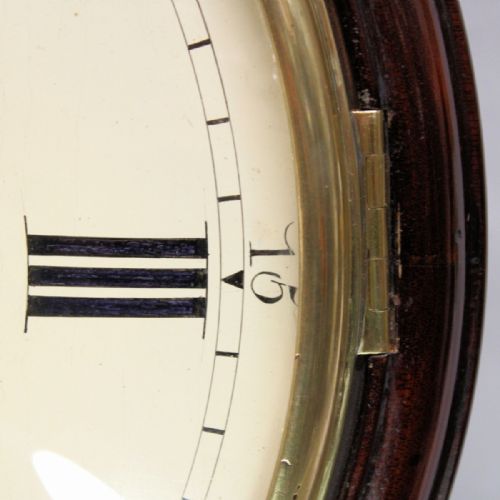 A FINE ENGLISH FUSEE DROPDIAL WALL CLOCK WITH A WOODEN DIAL REGENCY PERIODCIRCA 1820 - ADDITIONAL PHOTO 8