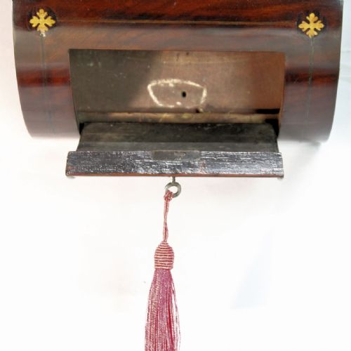 A FINE ENGLISH FUSEE DROPDIAL WALL CLOCK WITH A WOODEN DIAL REGENCY PERIODCIRCA 1820 - ADDITIONAL PHOTO 9