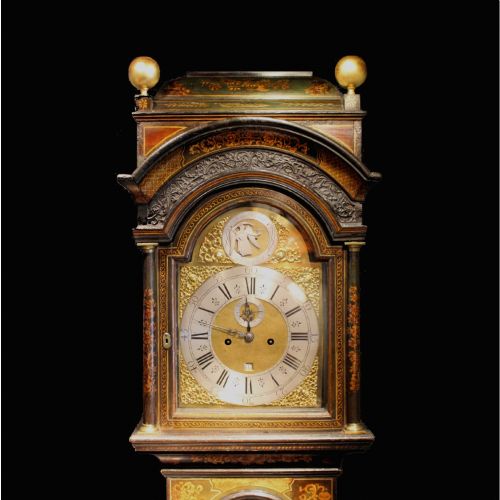 A VERY ORIGINAL DARK GREEN CHINOISERIE LONGCASE CLOCK WITH ROCKING FATHER TIME CIRCA 1720 LONG CASE - ADDITIONAL PHOTO 4