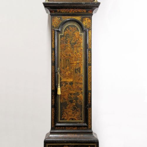 A VERY ORIGINAL DARK GREEN CHINOISERIE LONGCASE CLOCK WITH ROCKING FATHER TIME CIRCA 1720 LONG CASE - ADDITIONAL PHOTO 5