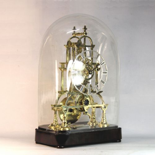 A RARE AND SMALL ENGLISH SKELETON CLOCK OF UNUSUAL STYLE BY RICHARD WINTER OF CHIEVELEY CIRCA 1860 - ADDITIONAL PHOTO 2