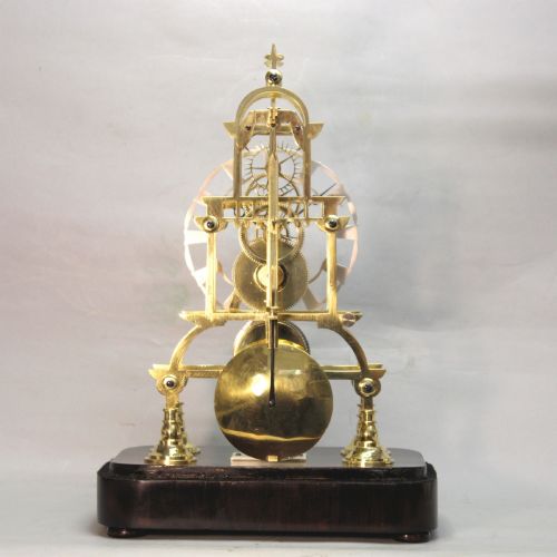 A RARE AND SMALL ENGLISH SKELETON CLOCK OF UNUSUAL STYLE BY RICHARD WINTER OF CHIEVELEY CIRCA 1860 - ADDITIONAL PHOTO 5