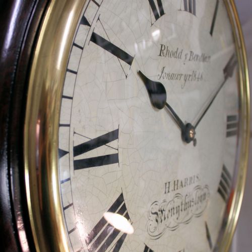 A VERY LARGE AND MAGNIFICENT FUSEE WALL 'DIAL CLOCK' BY THE WELSH MAKER HENRY HARRIS OF MONYTHUSLOYN CIRCA 1848 - ADDITIONAL PHOTO 4
