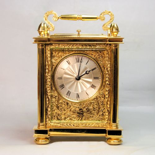 A Substantial and Fine, English Fusee, Striking Carriage Clock by Cousens & Whiteside, London. Circa 1845.