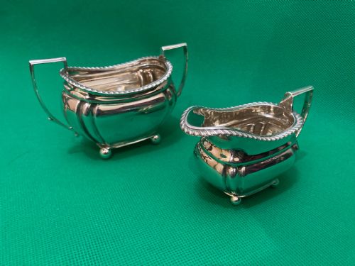 Silver Cream Jug &  Silver Sugar Bowl
