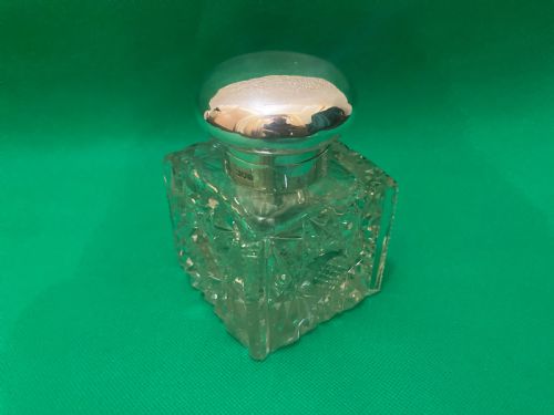 Silver Glass Inkwell