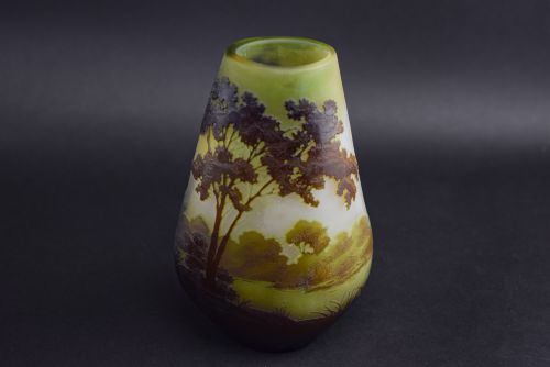 Galle Cameo Glass Landscape Design Vase
