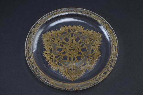 Rene Lalique Sepia Stained Chasse Chiens Plate