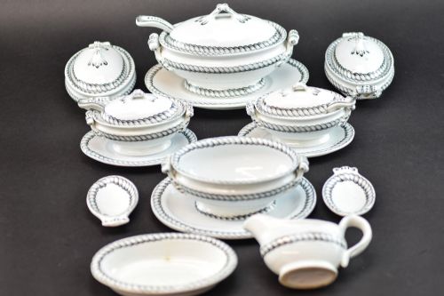 fig 1. Childs miniature Toy 53 piece Victorian Staffordshire dinner service 1875
