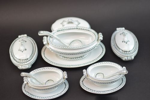 fig 2. Childs miniature Toy 53 piece Victorian Staffordshire dinner service 1875