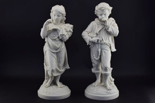 fig 1. Pair of Copeland Parian figures The Rustic Children C1880s