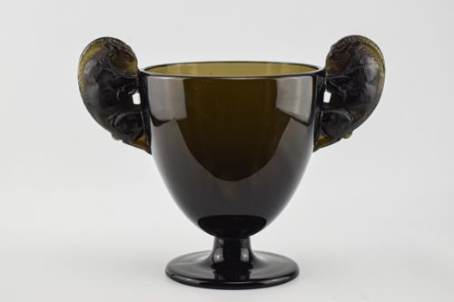 Rene Lalique Topaz Belier Vase