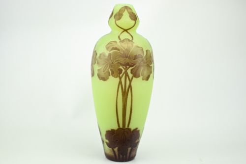 Devez Art Nouveau Cameo Glass Vase C1910