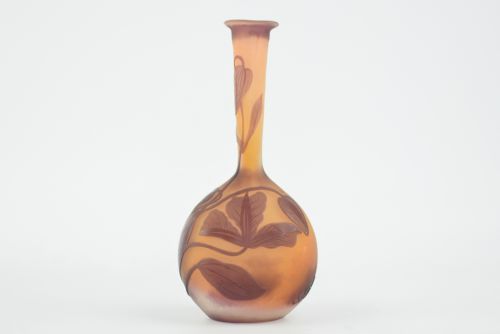 Galle Cameo Glass Banjo Vase