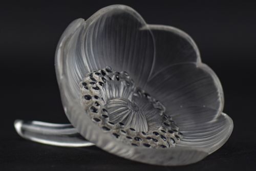Rene Lalique Anemone Fermee Flower Paperweight