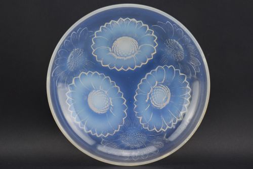 Rene Lalique Opalescent Vernon Shallow Bowl