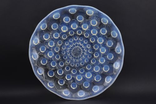 Rene Lalique Opalescent Plume Du Paon Coupe Plate