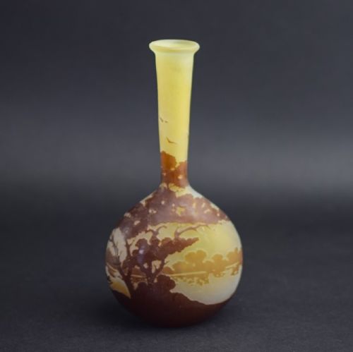 Galle Cameo Glass Landscape Vase C1910