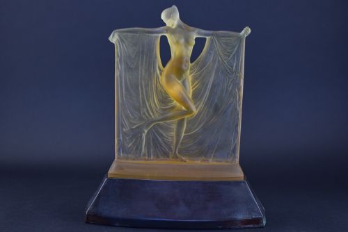 Rene Lalique Amber Glass Suzanne Statuette