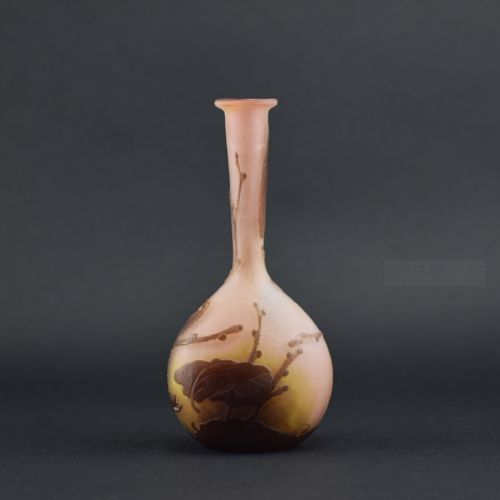 Galle Cameo Glass Catkin Design Vase C1900