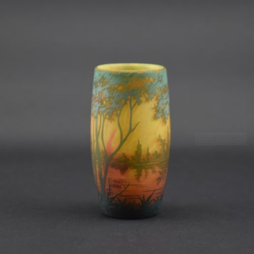 Daum Cameo Landscape Vase C1910