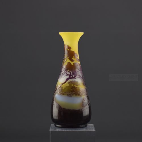 Emile Galle Cameo Glass Landscape Vase C1900