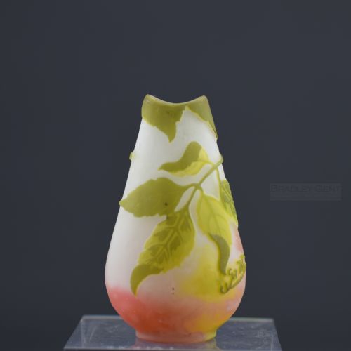 Galle Cameo Glass Sycamore Design Vase C1904