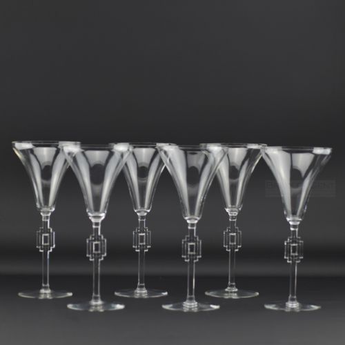 Set of Six Rene Lalique Hagueneau Glasses 1924