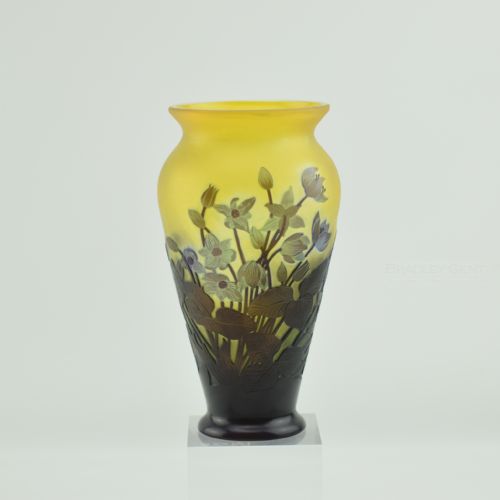 Galle Cameo Glass 'Window Pane' Vase C1900