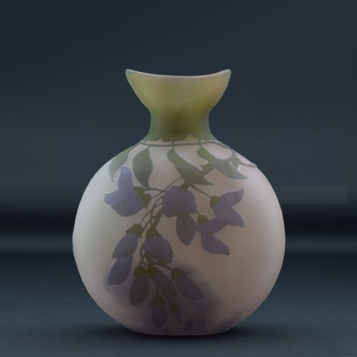 Galle Cameo Glass Multi Layered Wisteria Vase C1900