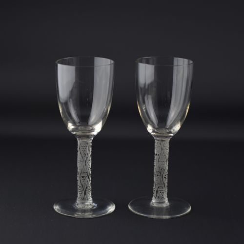 Pair of Rene Lalique Thann Liqueur Glasses C1924