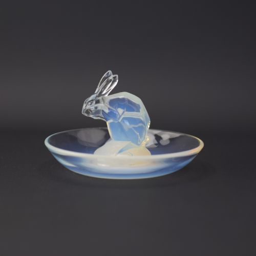 Rene Lalique Glass Lapin ( Rabbit) Ashtray C1925