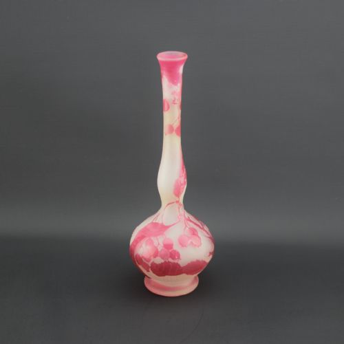 Galle Cameo Glass Leaves and Berries Vase C1905