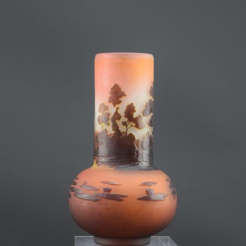GALLE CAMEO GLASS AQUATIC VASE C1920 - ADDITIONAL PHOTO 1