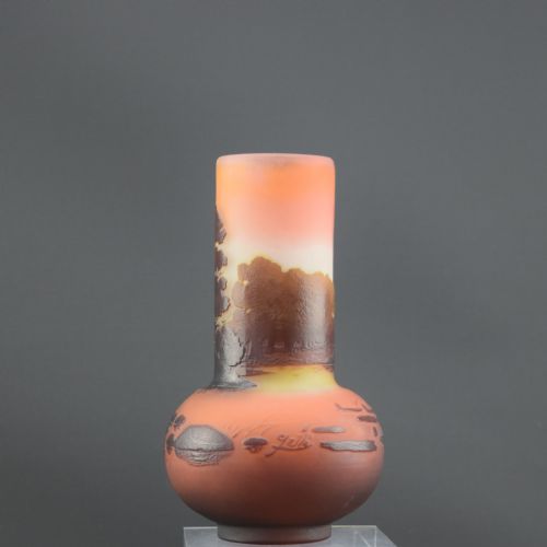 GALLE CAMEO GLASS AQUATIC VASE C1920 - ADDITIONAL PHOTO 2