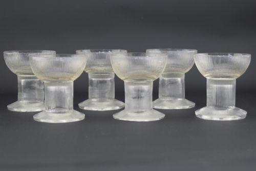 Rene Lalique Set of Six Wingen Design Liquor Glasses C1926