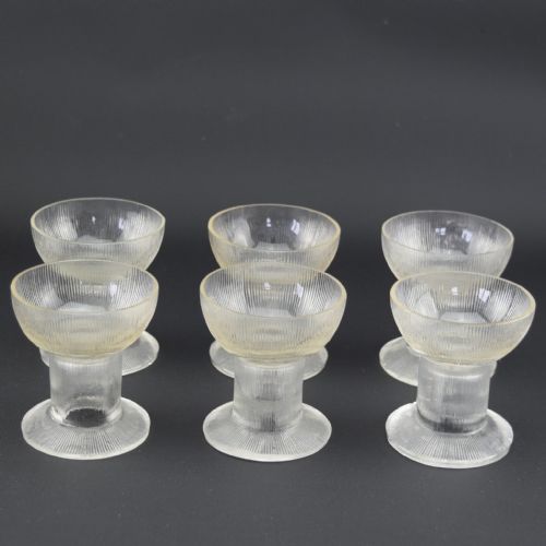 fig 1. Rene Lalique set of six Wingen design Liquor glasses C1926