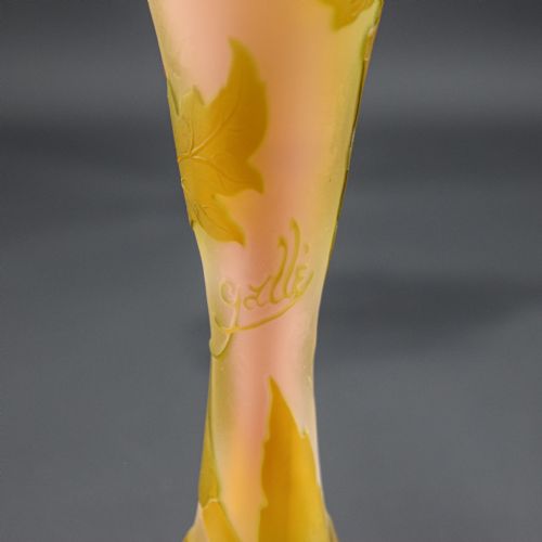 TALL GALLE FLORAL CAMEO GLASS VASE C1910 - ADDITIONAL PHOTO 5