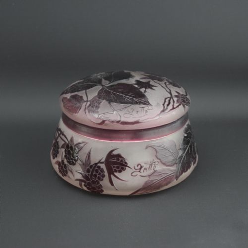 Galle Cameo Glass Blackberry Box C1920