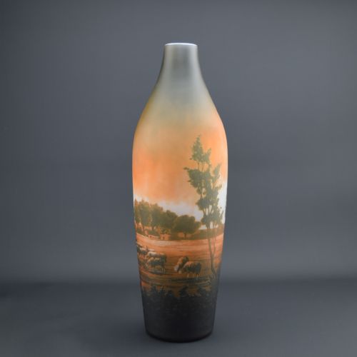 fig 1. D'argental cameo glass shepherd vase C1920