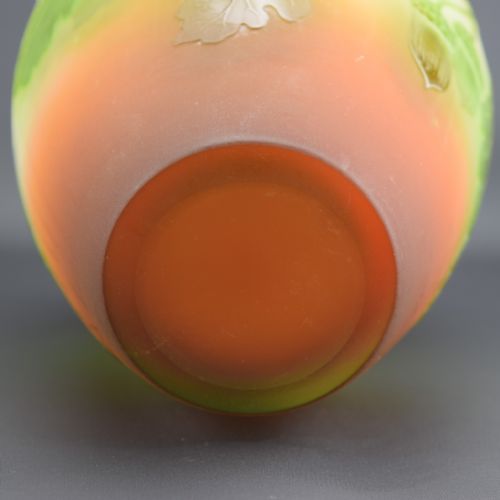 GALLE CAMEO GLASS OAK LEAF ACORN VASE C1920S - ADDITIONAL PHOTO 4