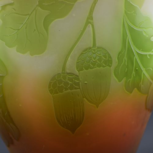 GALLE CAMEO GLASS OAK LEAF ACORN VASE C1920S - ADDITIONAL PHOTO 5