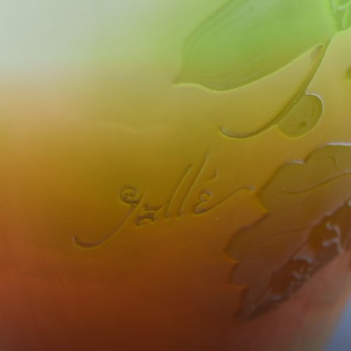 GALLE CAMEO GLASS OAK LEAF ACORN VASE C1920S - ADDITIONAL PHOTO 7