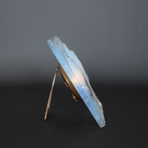 fig 1. Iconic Rene Lalique opalescent Inseparables clock with painted dial C1926
