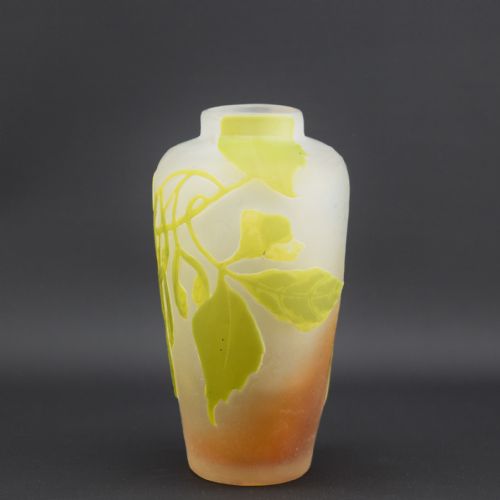 GALLE CAMEO GLASS SYCAMORE VASE C1908 - ADDITIONAL PHOTO 1