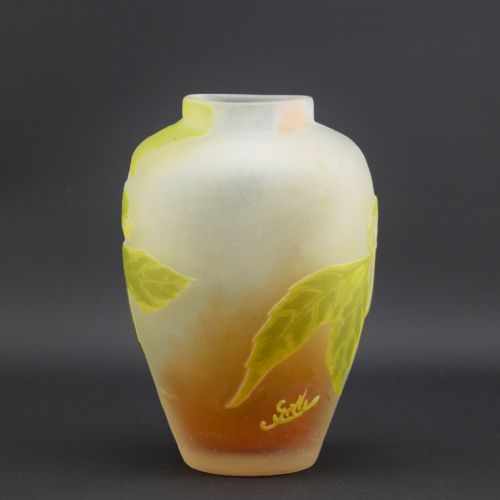 GALLE CAMEO GLASS SYCAMORE VASE C1908 - ADDITIONAL PHOTO 2