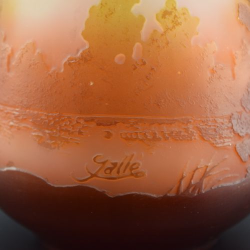 GALLE CAMEO GLASS VASE BROWN PEACH LANDSCAPE DESIGN C1905 - ADDITIONAL PHOTO 9