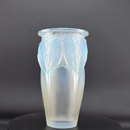 RENE LALIQUE OPALESCENT BLUE STAINED CEYLAN VASE - ADDITIONAL PHOTO 2